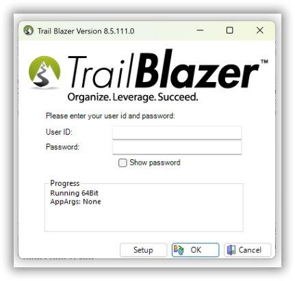 Trail Blazer Desktop Login Screen Window